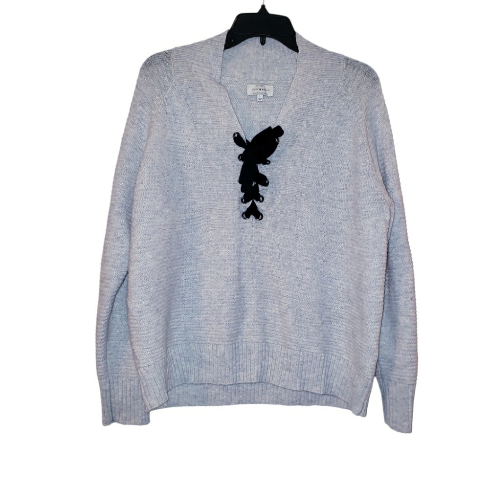 Lucky Brand Lace Up Wool Blend Sweater
